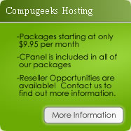 Compugeeks Hosting - Packages Starting At Only $9.95/month!